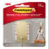 Command Medium Satin Brass Hooks, 1 Hook and 1 Strip, Damage-Free Hanging Wall Hook with Adhesive Strips, No Tools Coat Hooks for Hanging Home Decor, Holds up to 3 lb view 1