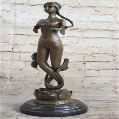 EUROPEAN BRONZE Real Bronze Nude Mermaid Sea-Maid Sea-Maiden Statue Art Figurine Decor Art