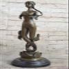 EUROPEAN BRONZE Real Bronze Nude Mermaid Sea-Maid Sea-Maiden Statue Art Figurine Decor Art view 1