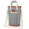 opux 2 Bottle Wine Bag Carrier Insulated Leakproof Wine Cooler Navy Stripes view 1