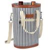 opux 2 Bottle Wine Bag Carrier Insulated Leakproof Wine Cooler Navy Stripes view 2