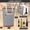 opux 2 Bottle Wine Bag Carrier Insulated Leakproof Wine Cooler Navy Stripes view 4