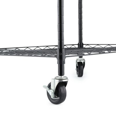 Caster Wheels for Organization & Storage Shelving, Set of 4, Casters for Metal Shelf Organizer, Replace Wire Rack Shelf Clothing Rack Leveling Feet or Plastic Wheel