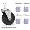 Caster Wheels for Organization & Storage Shelving, Set of 4, Casters for Metal Shelf Organizer, Replace Wire Rack Shelf Clothing Rack Leveling Feet or Plastic Wheel view 3
