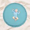 BAODAN Ruffled Babies Cotton Mat | Round Ruffled Cushion Soft Breathable Crawling Pads - Removable Design & Fine Workmanship, Suitable for Babies Kids view 2