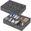 Cabilock 1pc Foldable Shoe Storage Box Lid Multi Organizer for Underbed Storage Convenient Non-woven Container for Closet Black Cross Pattern view 1