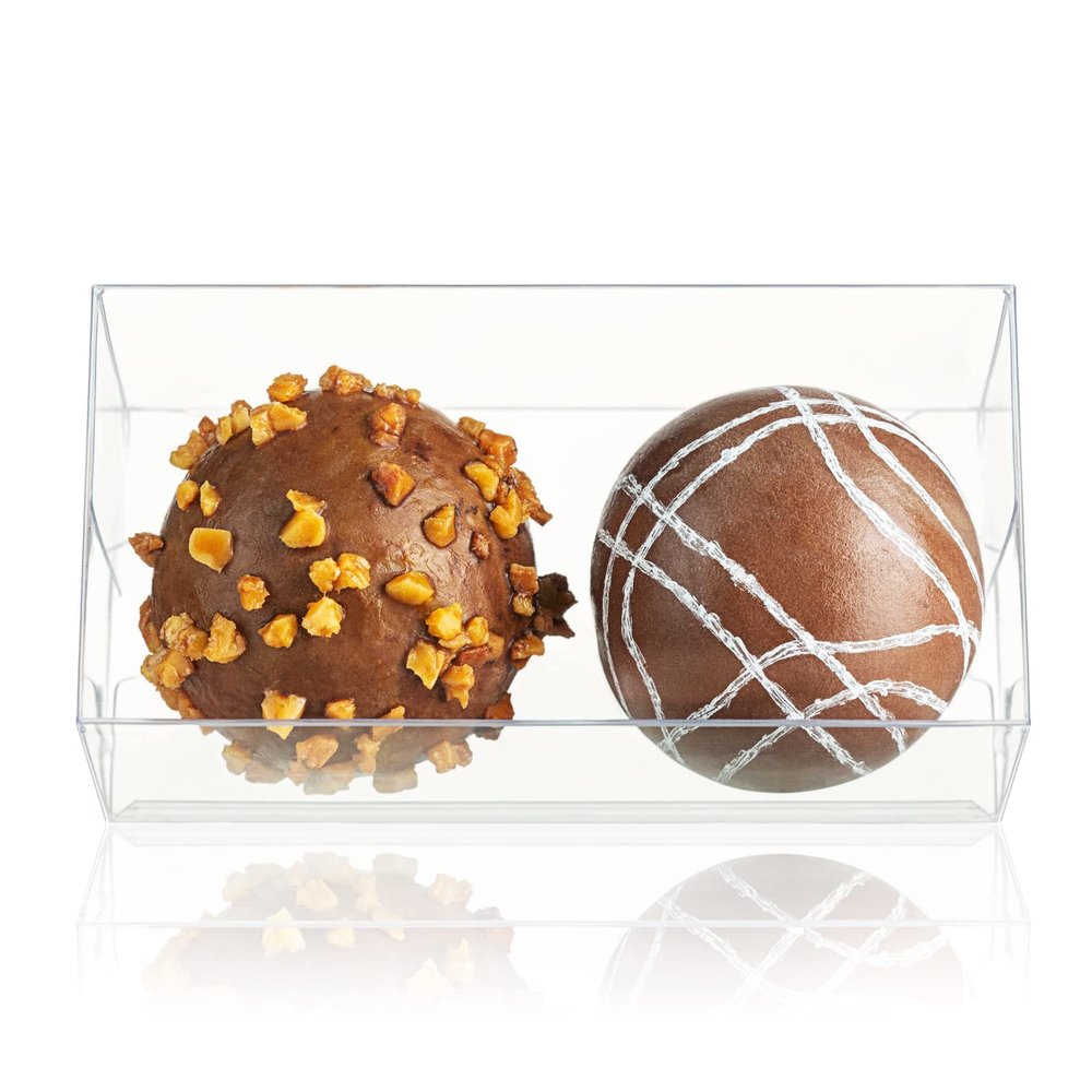 SLShePack Clear Truffle Boxes Packaging 3 1/8"x1"x1" 45 Pack Small Chocolate Wedding Favor Caramels Candy Gift Boxes Little Glass Bears Treat Boxes for Party