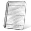 17.5 Inch Baking Sheet Pan with Cooling Rack Set, Joyfair Stainless Steel Toaster Oven Tray Pans with Grid Racks, Rectangular Bakeware for Cookie/Bacon, Heavy Duty & Rust-free, Dishwasher Safe view 1