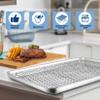 17.5 Inch Baking Sheet Pan with Cooling Rack Set, Joyfair Stainless Steel Toaster Oven Tray Pans with Grid Racks, Rectangular Bakeware for Cookie/Bacon, Heavy Duty & Rust-free, Dishwasher Safe view 4