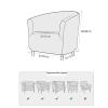 ANMUR Velvet Tub Chair Covers Set of 1/2, Stretchable Club Chair Slipcover Soft Armchair Seat Covers Furniture Dust-Proof Cover Universal Size for Bar Living Room Bedroom (Color : Beige, Size : 1 pc) view 3