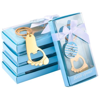 24Packs Footprint Bottle Openers with Party Shower Return Gift Boxes for Party Favors, Gifts or Decorations for Guests