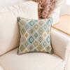 ikolohome Sets of 2 Jacquard Boho Style Ikat Diamond Pattern Square Pillow Cover 18X18 Inches with Ikat Pattern,Cover Only (Blue) view 2