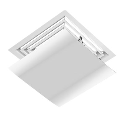 Angle Adjustable Square Air Conditioner Deflector Helps Cooling/Heating Air Circulation, Anti-Condensation, for Commercial Office Public Area, 30/45/60cm (Color : White, Size : 45x45cm)