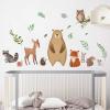 decalmile Woodland Animal Wall Decals Bundle with Fern Grass Border Wall Stickers Baby Nursery Kids Bedroom Wall Decor view 2