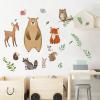 decalmile Woodland Animal Wall Decals Bundle with Fern Grass Border Wall Stickers Baby Nursery Kids Bedroom Wall Decor view 3