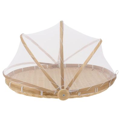 GANAZONO Woven Storage Basket Net Cover Round Tray for Home Organization for Kitchen Use for Serving Fruits Bread and Desserts
