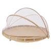 GANAZONO Woven Storage Basket Net Cover Round Tray for Home Organization for Kitchen Use for Serving Fruits Bread and Desserts view 3