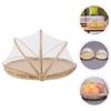 GANAZONO Woven Storage Basket Net Cover Round Tray for Home Organization for Kitchen Use for Serving Fruits Bread and Desserts view 4