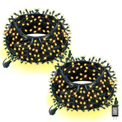 Dazzle Bright 132FT 400 LED Christmas Lights, Christmas String Lights Plug in with 8 Modes, Waterproof Christmas Decorations for Xmas Indoor Outdoor Party Home Tree Decor, Warm White