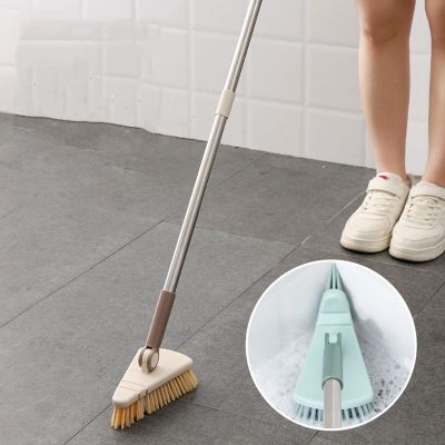 FUMANYI Scalable Rotatable Floor Brush, Removable Bathroom Long-handled Floor Bristles For Cleaning Shower Bathroom Kitchen Balcony Wall Bathtub Floor,corner Crevice Scrubber (Color : Beige)