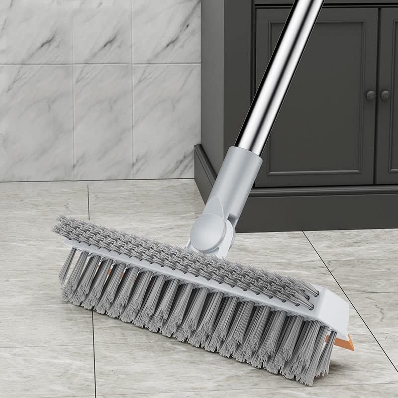 FUMANYI 3 In 1 Floor Cleaning Brush V-Shaped Floor Scrub Brush 180 Rotating Crevice Scrub Brushes Long Handle Stiff Broom Magic Bathroom Toilet Brush Household Cleaning Tools