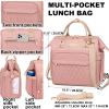 AIJIEKE Lunch Bag for Women, Leakproof & Insulated Work Lunch Box Tote, Reusable Adult Cooler Bag with Water Bottle Side Pocket & Removable Shoulder Strap, Pink view 3