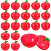 DatingShiny 24 Pcs Red Apple Container Candy Boxes Plastic Bobbing Apples Decorative Fillable Ornaments for Gift Wrap, Xmas Tree Decorations, Wedding Holiday Party Favor Classroom Teacher Supplies view 1