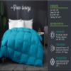 Super Soft 116x98 Oversized King Down Alternative Comforter, Turquoise Box Pleated Thick 1000-TC Duvet Insert with 100% Cotton Cover, Extra Large Fluffy Palatial King Comforter for All Season view 2