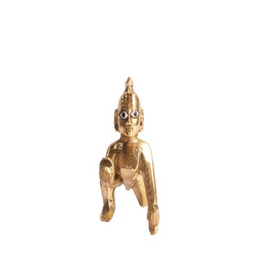 Ladoo Gopal Ji Kanha JI Janmashtami Special Laddu Gopal Murti (Brass Idol) with one Dress for ladoo Gopal ji Size 0