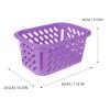 ULTECHNOVO Shopping Basket, Plastic Shopping Basket, Handle Storage Basket, Sturdy Vegetable Crates Storage Crates with Handles Storage Container for Kitchen Pantry Bathroom Supermarket (6L Violet view 2