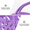 ULTECHNOVO Shopping Basket, Plastic Shopping Basket, Handle Storage Basket, Sturdy Vegetable Crates Storage Crates with Handles Storage Container for Kitchen Pantry Bathroom Supermarket (6L Violet view 3
