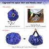 Toy Storage Mat Bag by Drawstring for Lego - Play Mat Bag Toy Storage Container for Kids with Cap can as Gift Blue 47inch  view 3