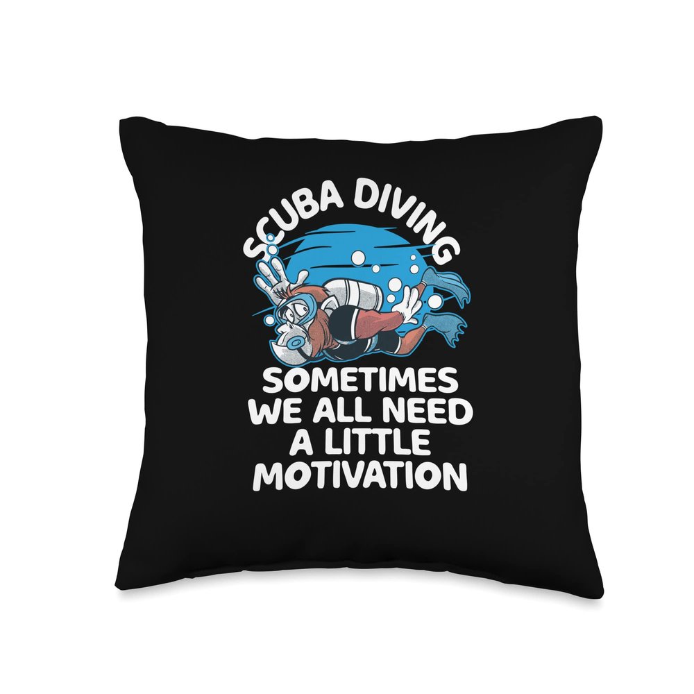 Sometimes We All Need A Little Motivation Monkey Diver Throw Pillow