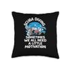 Sometimes We All Need A Little Motivation Monkey Diver Throw Pillow view 1