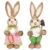 2Pcs Bunny Figurines Props Straw Easter Rabbit Decoration for Garden Indoor Easter Theme Party Supplies Tabletop Ornament, A view 3