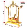 KridayKraft Laddu Gopal on Jhulla Palana Metal Statue Gold Plated Decor Your Home,Office Metal Krishna Murti,Showpiece Figurines,Religious Idol Gift Article. view 3