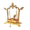 KridayKraft Laddu Gopal on Jhulla Palana Metal Statue Gold Plated Decor Your Home,Office Metal Krishna Murti,Showpiece Figurines,Religious Idol Gift Article. view 4