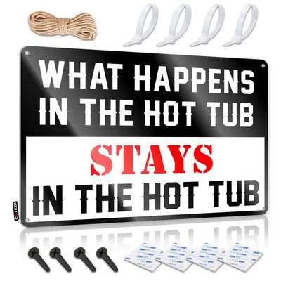 Coffee Tin Sign What Happens in The Hot Tub Stays in The Hot Tub Sign Outdoor Welcome Signs for Porch Posters for Teens ( Size : 20X30CM )