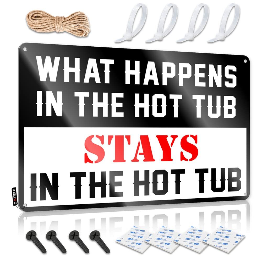 Coffee Tin Sign What Happens in The Hot Tub Stays in The Hot Tub Sign Outdoor Welcome Signs for Porch Posters for Teens ( Size : 20X30CM )
