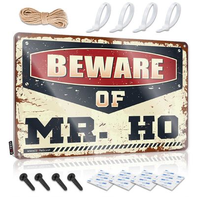 Sports Bar Decor Beware of Mr. Ho Sign Old Signs Metal Vintage Beer Bar Metal Sign ( Size : 20X30CM )