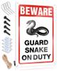 Adult Signs for Man Cave Beware! Guard Snake On Duty Sign Bedroom Door Decorations Small Metal Tin ( Size : 20X30CM ) view 1