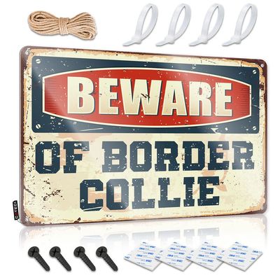 Sports Bar Decor Beware of Border Collie Sign Old Signs Metal Vintage Beer Bar Metal Sign ( Size : 30X40CM )