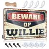 Funny Home Bar Signs Beware of Willie Sign Bar Accessories for Man Cave Man Cave Decorations ( Size : 20X30CM ) view 1