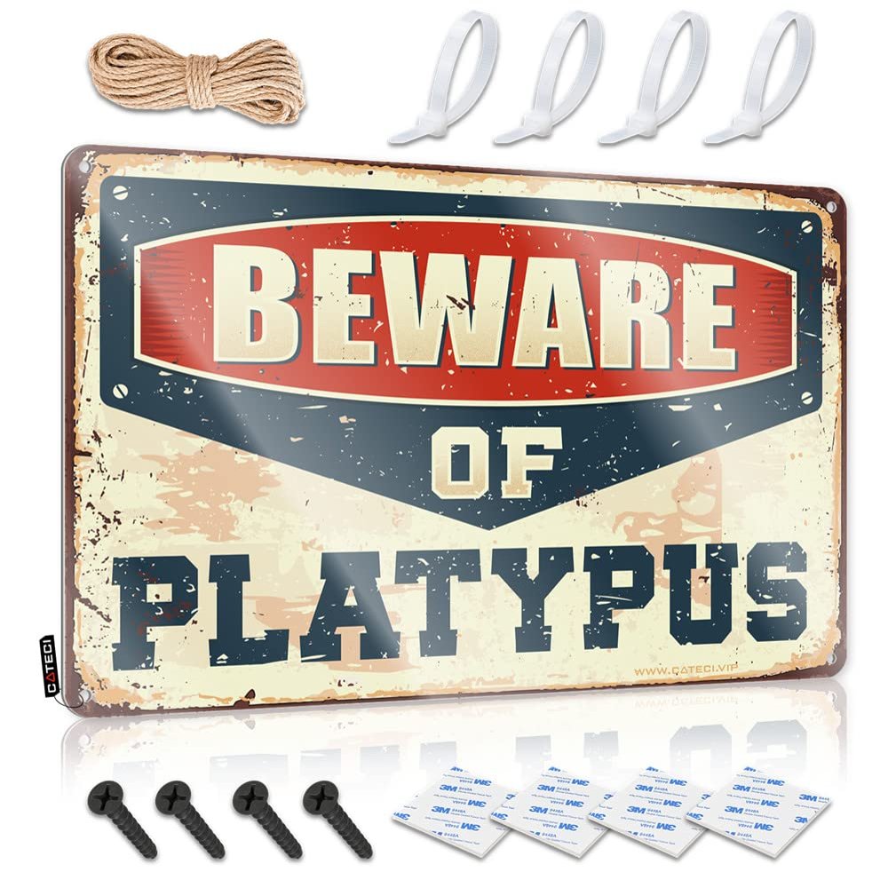 Coffee Tin Sign Beware of Platypus Sign Outdoor Welcome Signs for Porch Posters for Teens ( Size : 20X30CM )