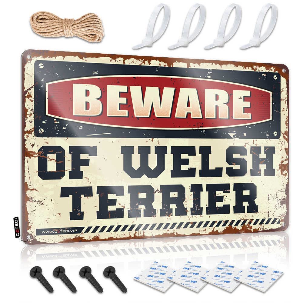gaeruite Adult Signs for Man Cave Beware of Welsh Terrier Sign Bedroom Door Decorations Small Metal Tin (Size : 20X30CM)