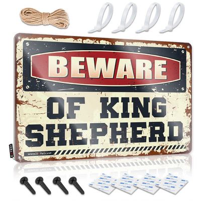Bar Tin Signs Vintage Beware of King Shepherd Sign Bedroom Decorations Baby Nursery Decor ( Size : 30X40CM )