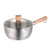 304 Stainless Steel Pan.Fry PanYukihira pot Saucepan with Wood Handle and Glass lid1800ML Soup pot.suitable for all kinds of stoves (Pot diameter: 20cm/ 7.87in) view 1