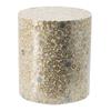 A&B Home Mother of Pearl End Table, Cream Round Capiz Stool, Live Edge Coffee Table, Living Room Plant Stand, 14" x 14" x 16" view 1