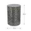 A&B Home Small Side Table, Black Coffee Table Capiz Stool, Mother of Pearl Round Accent Table, Living Room Plant Stand, 14" x 14" x 20" view 3
