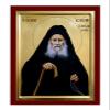 Saint Joseph icon, Handmade Greek Orthodox icon of St Joseph Hesychast of Mt Athos, Byzantine Art wall Hanging Wood Plaque, Religious Gift 7x10cm view 2